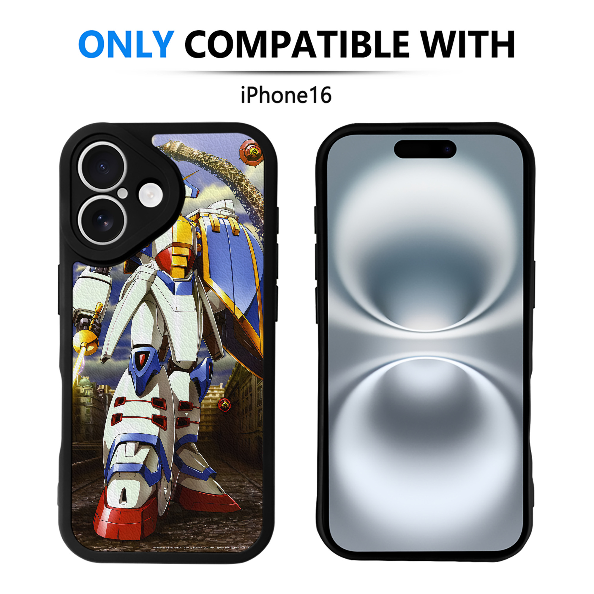 （画像用） 機動戦士ガンダム Mobile Suit Gundam 【iPhone 16シリーズ対応】シリコンスマホケース（レザー調） 材質：シリコン